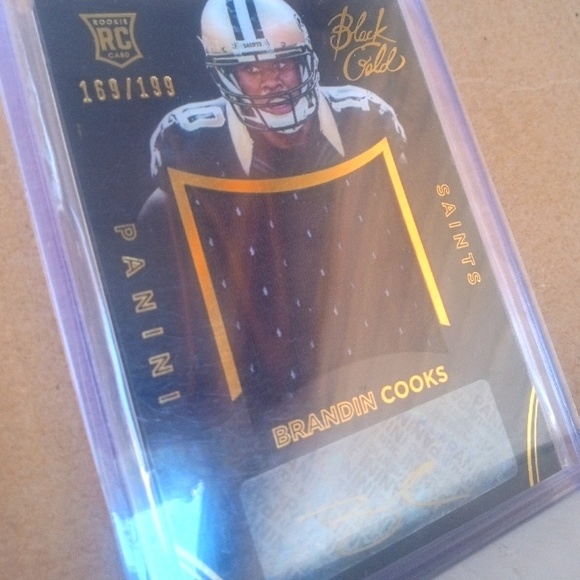 🏈🏆Brandon Cooks "RC Auto Jumbo Patch Blk - Blk Gold 169/199 Insert" Card🏆🏈 - Picture 6 of 6